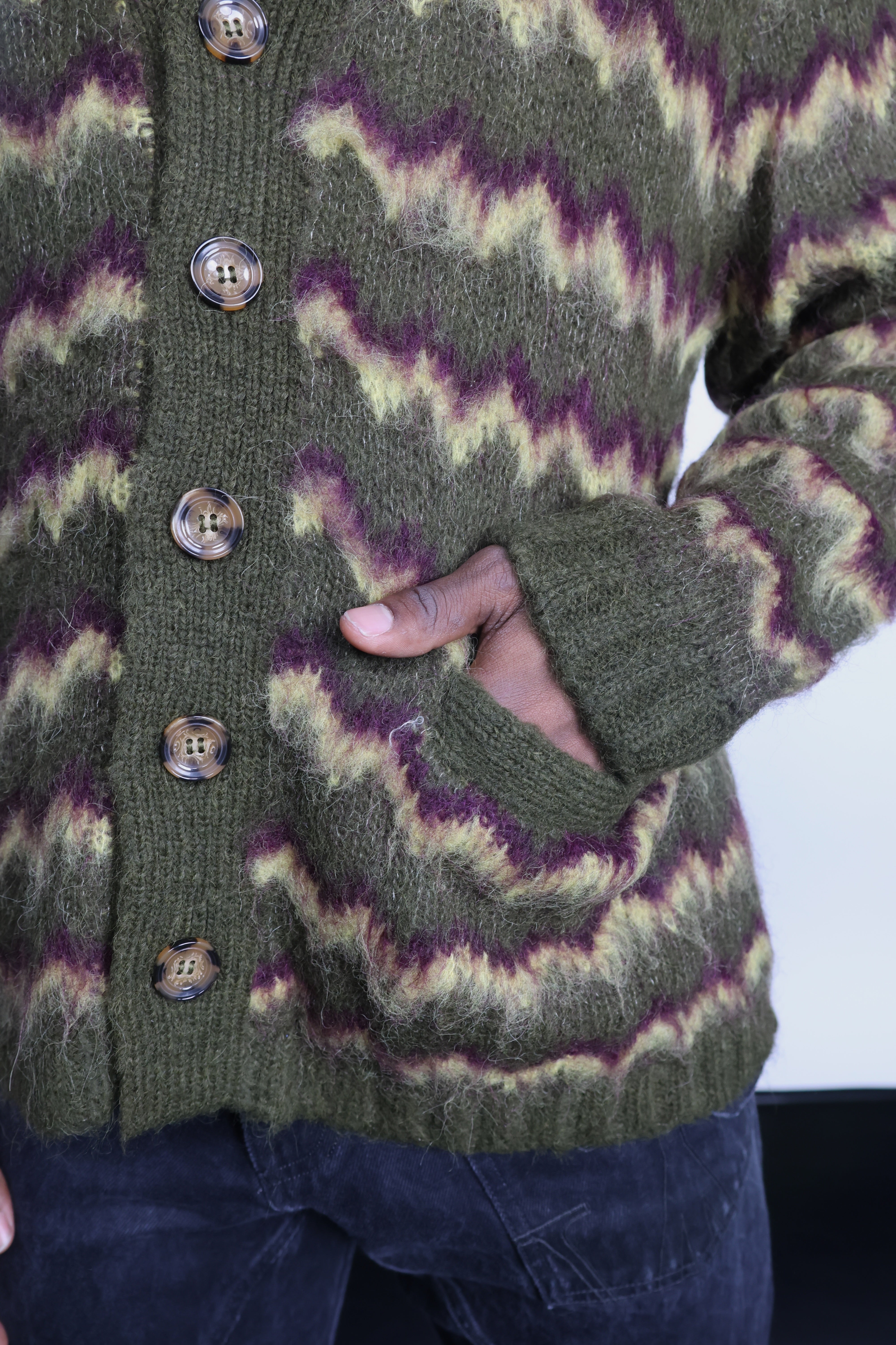 Albert Grønbæk – Brain Dead Zig Zag Stripe Cardigan / M