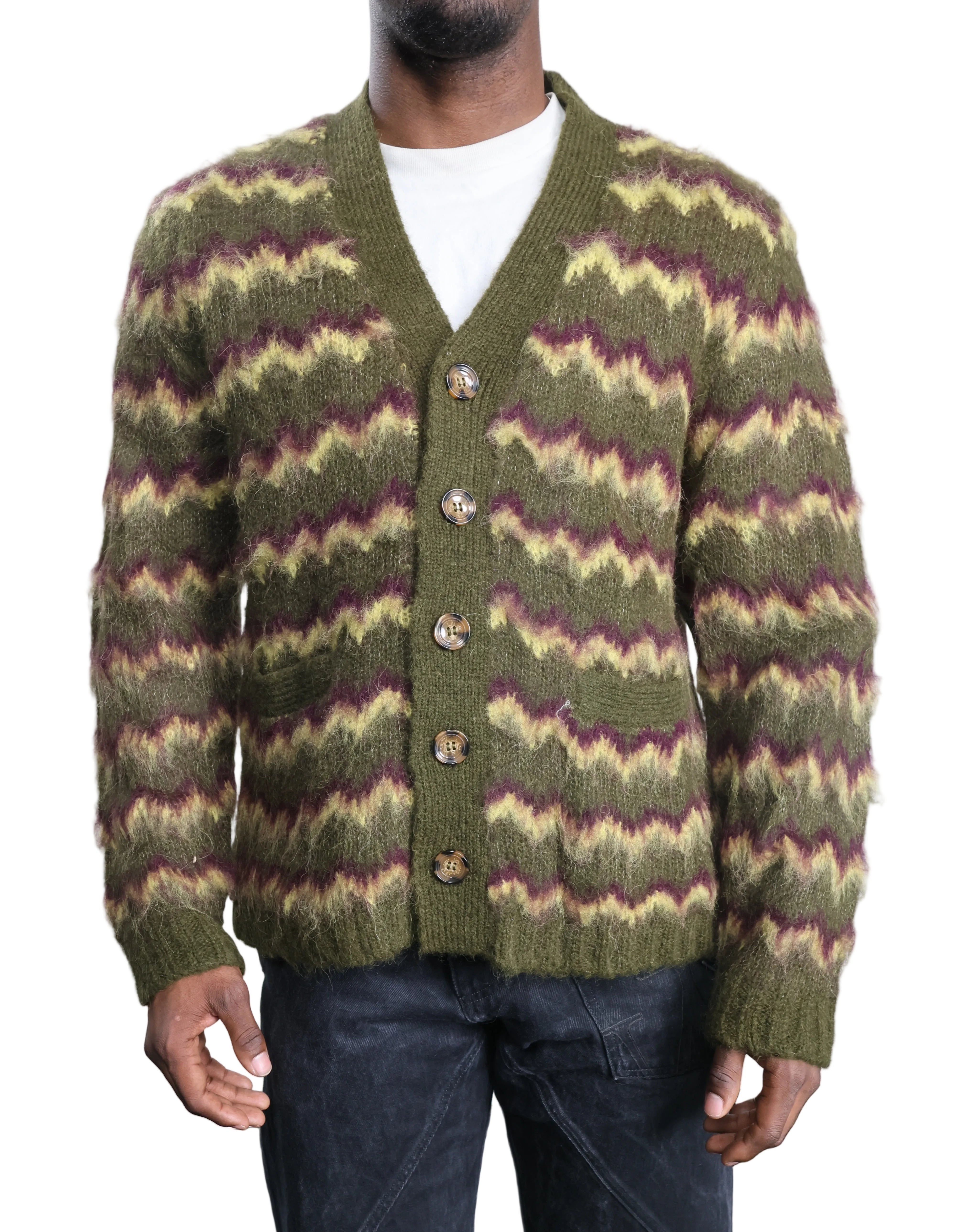 Albert Grønbæk – Brain Dead Zig Zag Stripe Cardigan / M