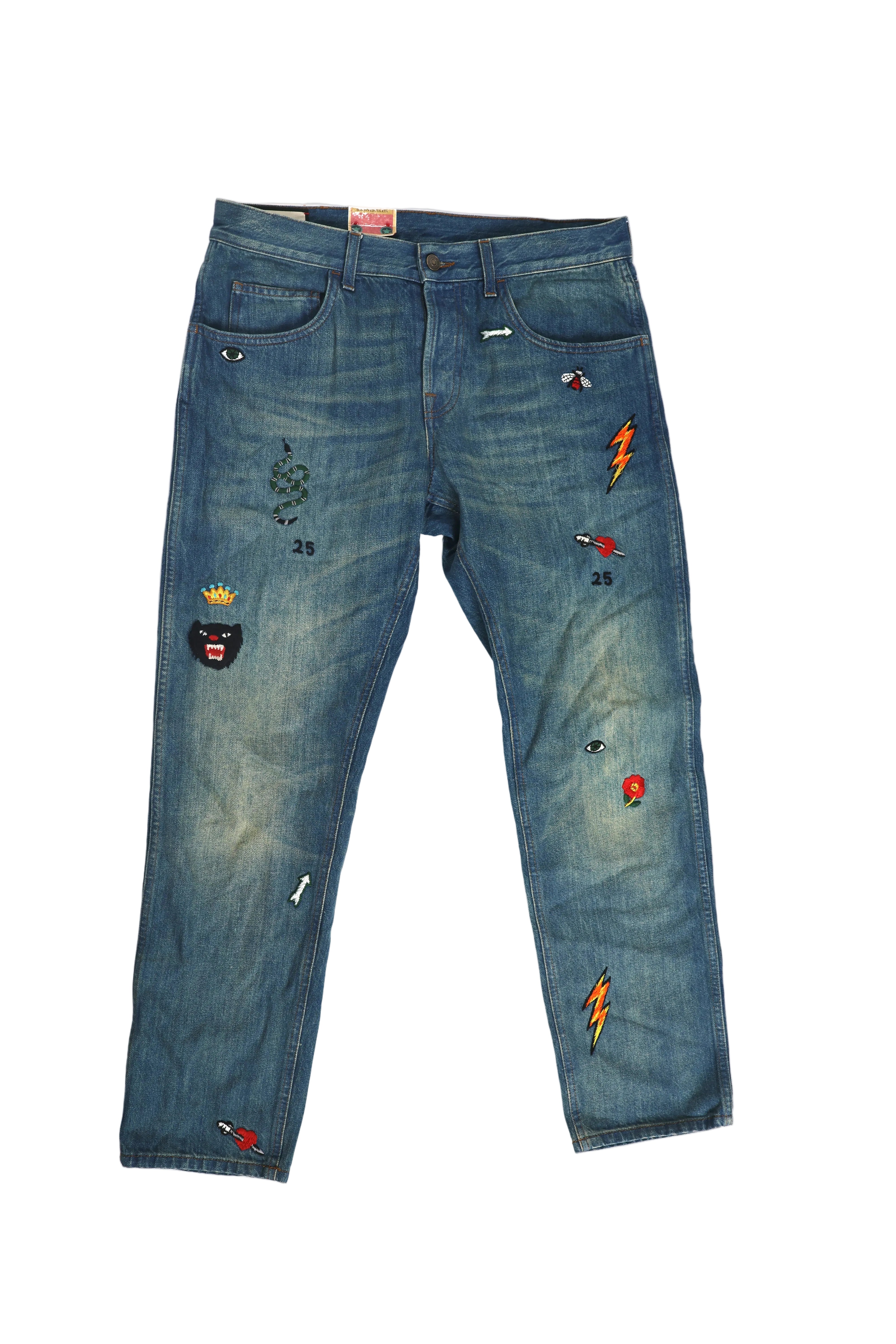 Emiliano Marcondes – Gucci Embroidered Denim Jeans / W34