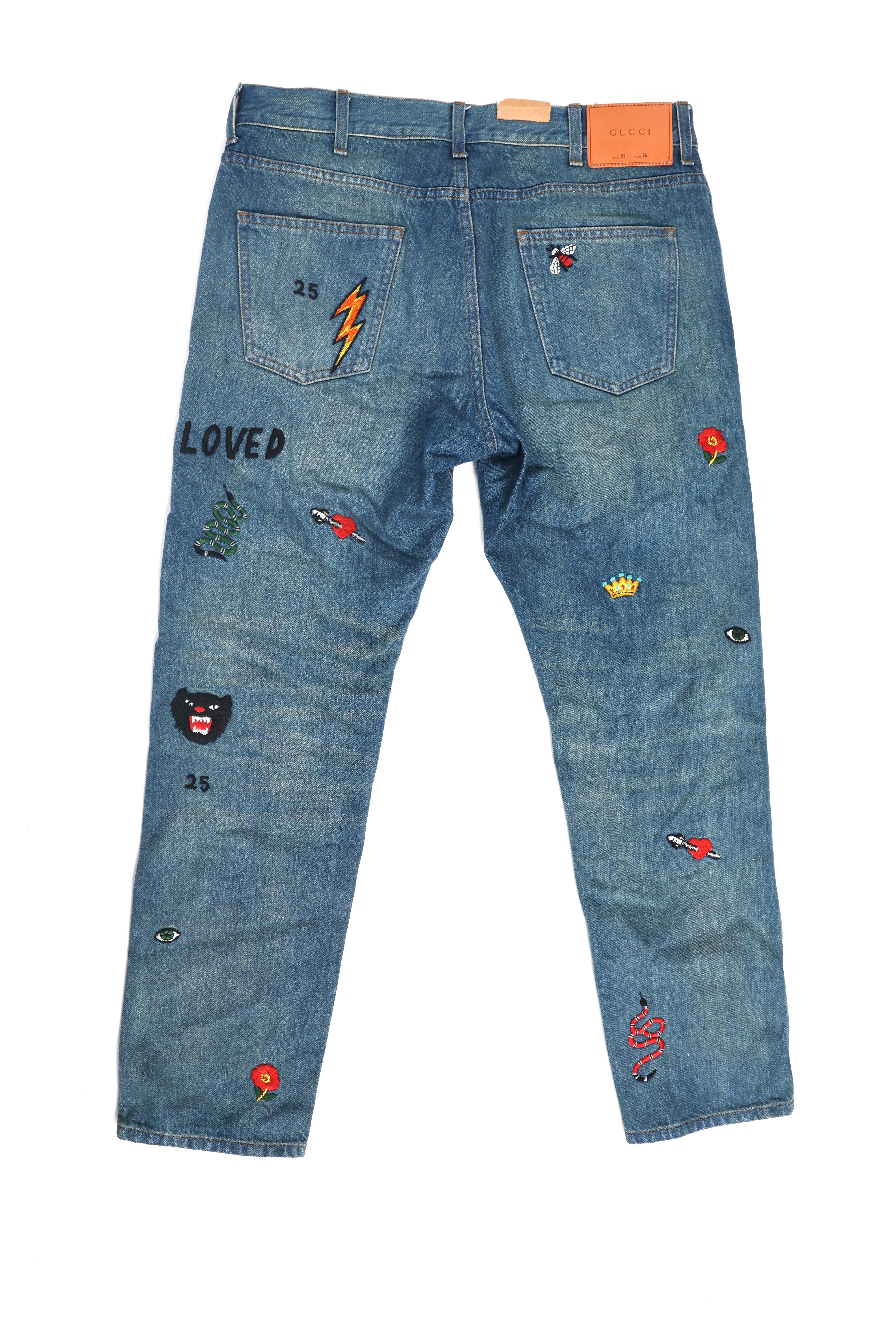 Emiliano Marcondes – Gucci Embroidered Denim Jeans / W34