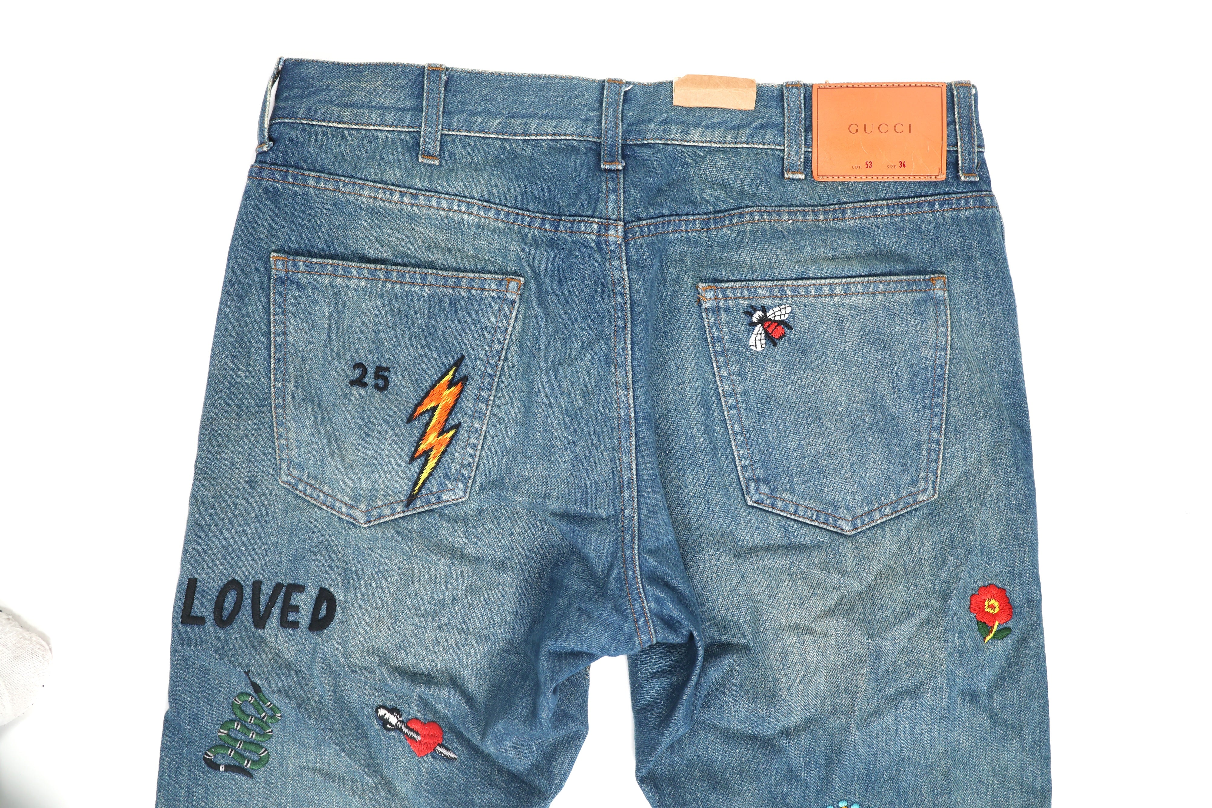 Emiliano Marcondes – Gucci Embroidered Denim Jeans / W34