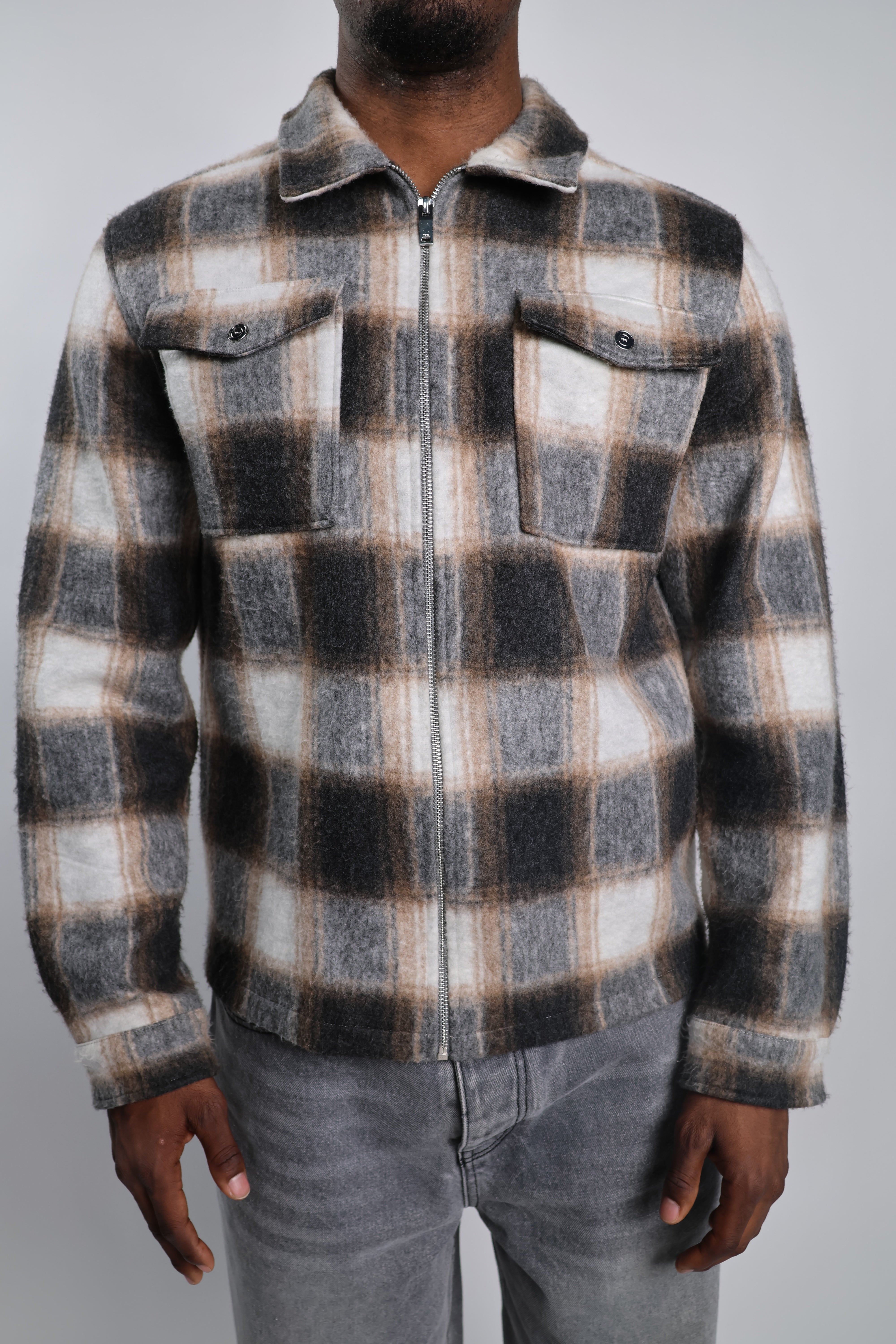 Emiliano Marcondes – Reiss Check Zip Overshirt / L