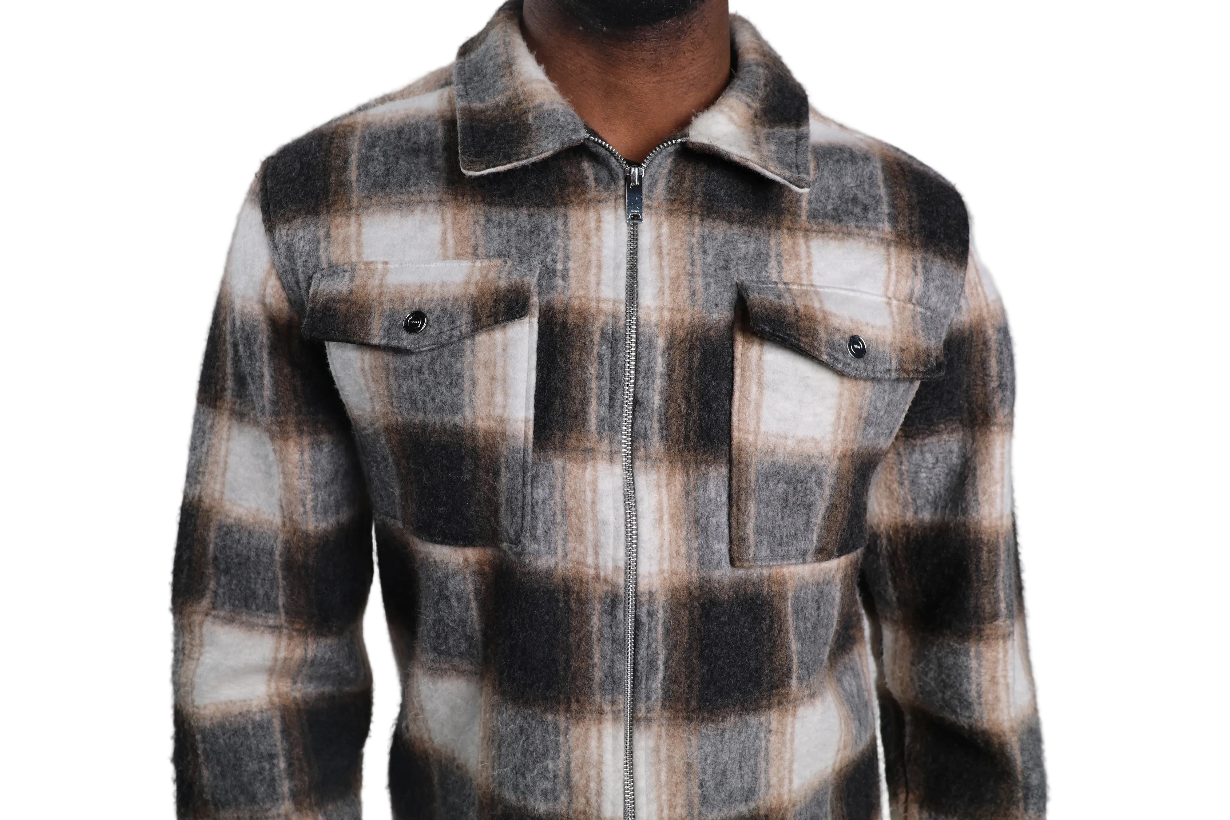 Emiliano Marcondes – Reiss Check Zip Overshirt / L