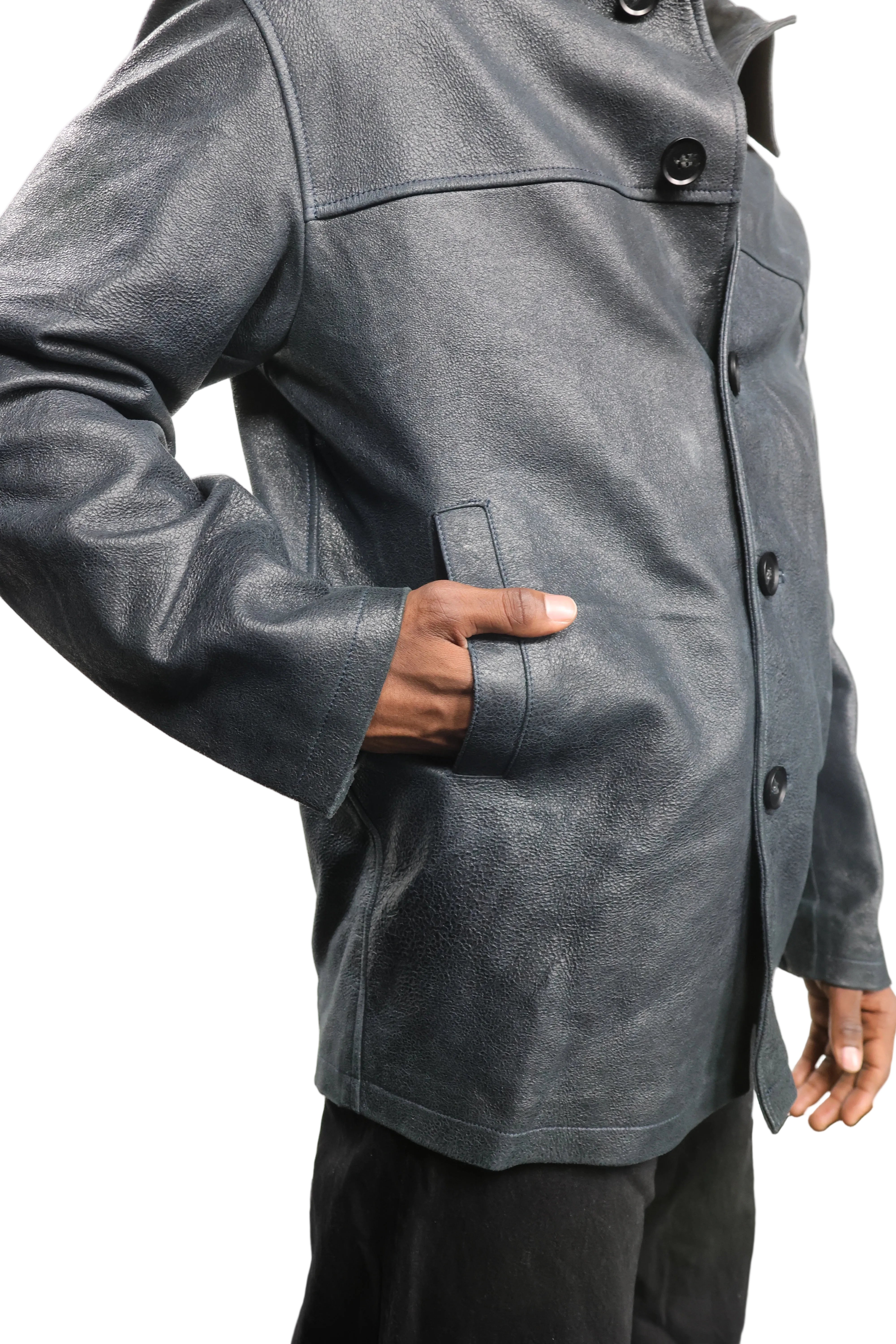 Albert Grønbæk – Wood Wood Faux Leather Jacket / L